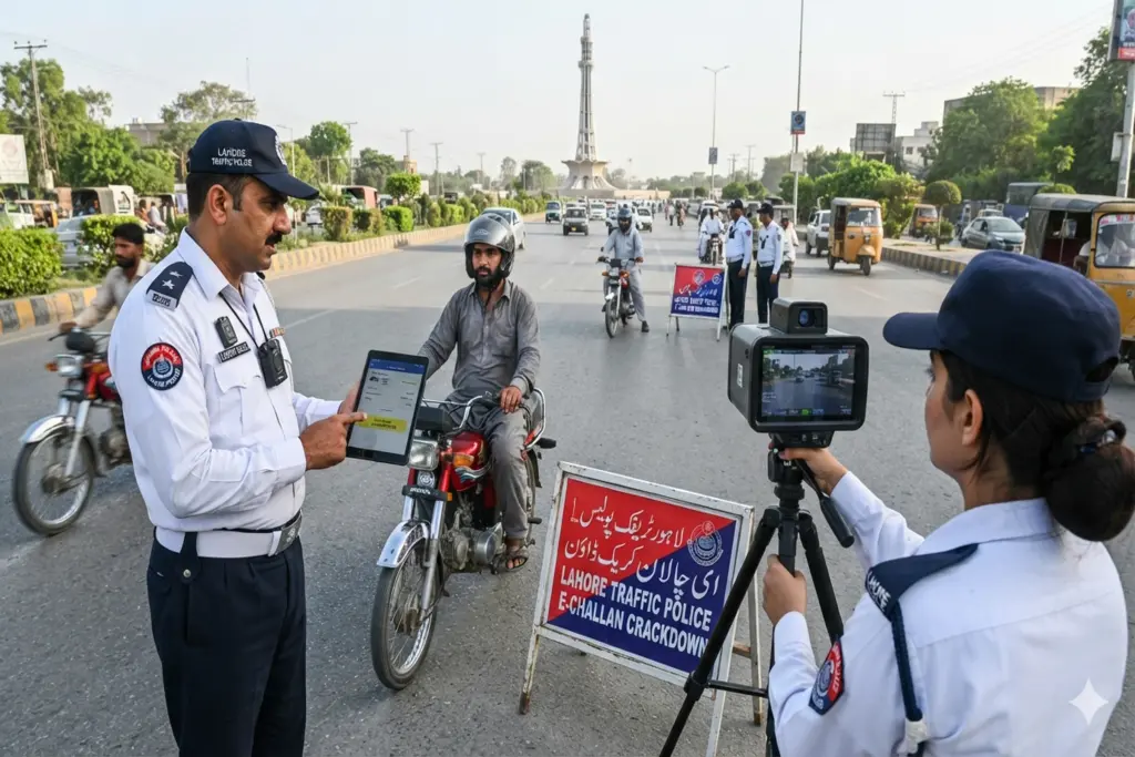 Lahore E-Challan Crackdown 2026: Traffic Police Target Unpaid Fines at 17 Locations Lahore E-Challan Crackdown